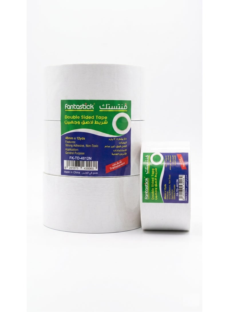 3-Pack Heavy-Duty Wide Double-Sided Tape – 48mm Industrial Strength Adhesive – Multi-Surface Mounting Tape for Office, Home & DIY - Image 2