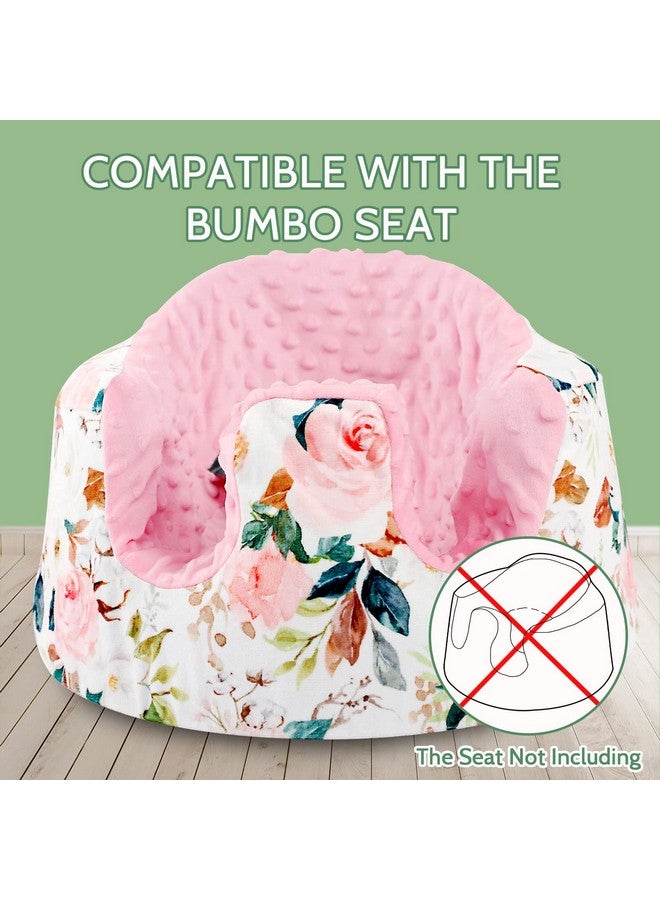 DILIMI Minky Seat Cover Compatible With Bumbo Seat Removable Ultra Soft Comfortable Warm Seat Slipcover For Baby Girl And Boy Pink Flower - Image 5