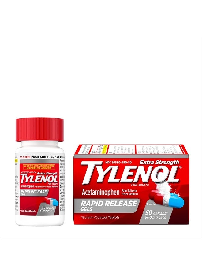 Tylenol Extra Strength Acetaminophen Rapid Release Gels For Pain And Fever 50 Count - Image 3