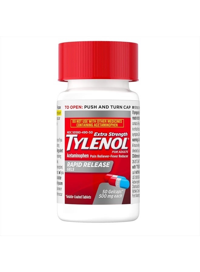 Tylenol Extra Strength Acetaminophen Rapid Release Gels For Pain And Fever 50 Count - Image 2