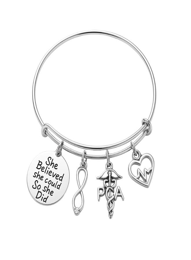 Infinity Collection Physician Assistant Bracelet, Physician Assistant Charm Bracelet, PA Bangle- Physicians Assistant Gifts - Image 1