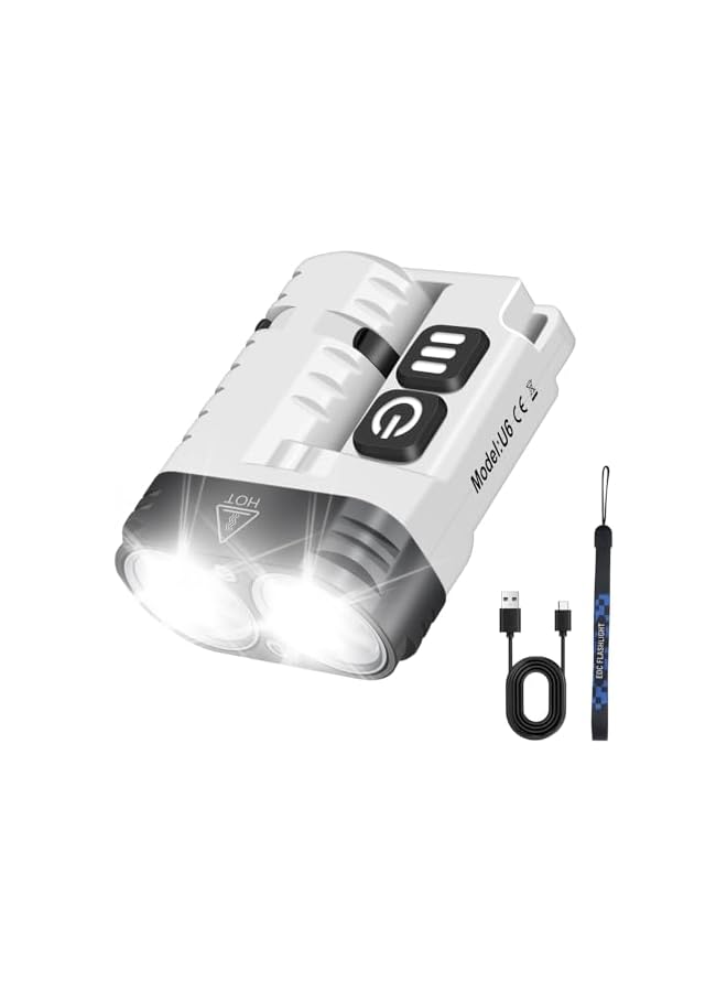 promass LED Small Powerful Flat EDC Flashlight with Clip, Super Bright 1600 Lumen USB A/C-C Rechargeable Mini Pocket Keychain Flash Light with White Warm Red Light, 10 Modes, IP68 Waterproof - Image 2