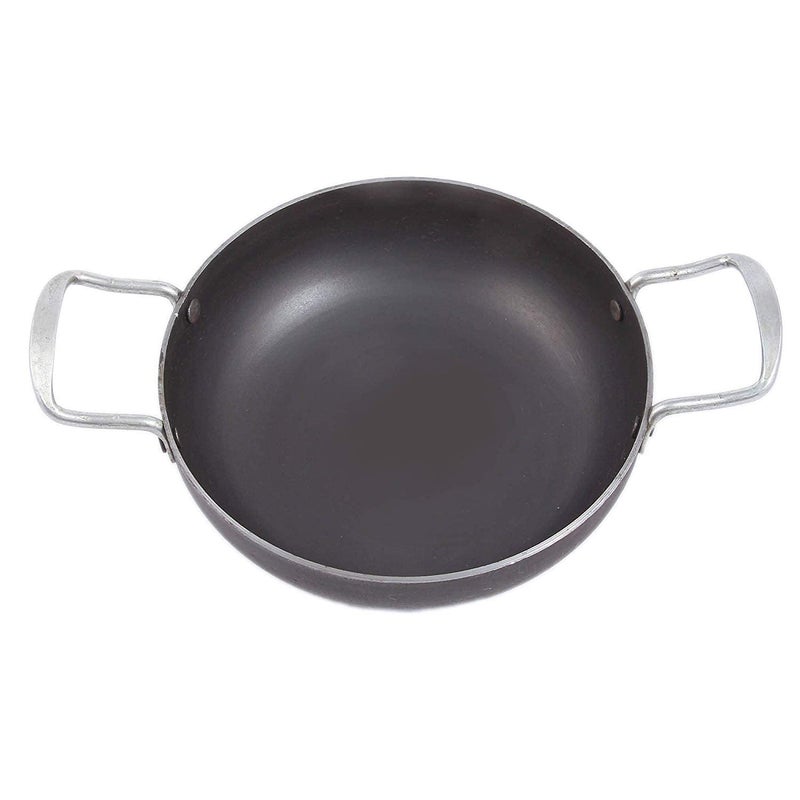 KITCHEN SHOPEE Iron 2pes cookware Set Combo Kadhai Deep Frying Pan Cooking Multipurpose use Kadai Heavy Base with Handle Black Color 9 in 23 cm 12 in 31 cm 7 Liter Induction Friendly - Image 2
