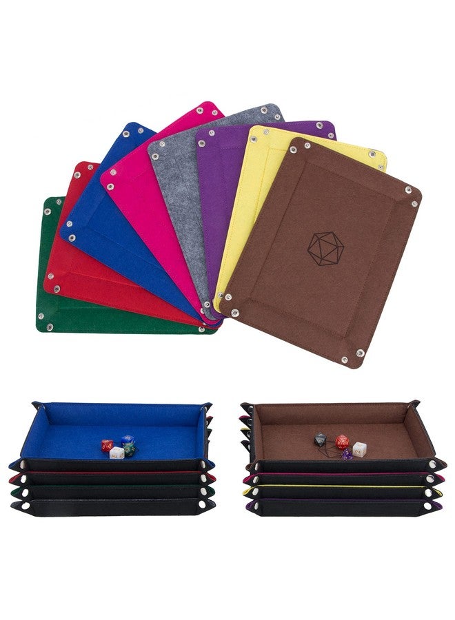 KISLANE Dice Tray 8 Pieces Folding Rectangle Dice Tray Felt Dice Tray Holder For Dnd Rpg Mtg And Other Board Games (Rectangle) - Image 2