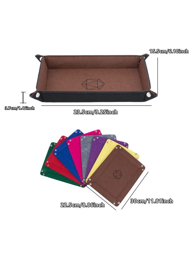 KISLANE Dice Tray 8 Pieces Folding Rectangle Dice Tray Felt Dice Tray Holder For Dnd Rpg Mtg And Other Board Games (Rectangle) - Image 5