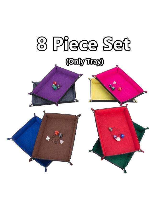 KISLANE Dice Tray 8 Pieces Folding Rectangle Dice Tray Felt Dice Tray Holder For Dnd Rpg Mtg And Other Board Games (Rectangle) - Image 3