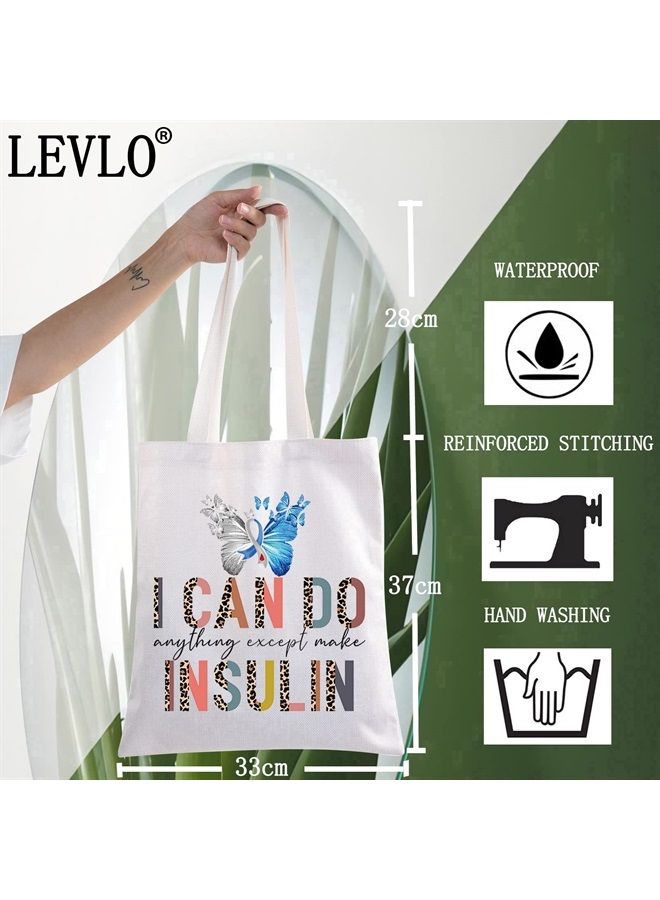 LEVLO Funny Diabetes Awareness Cosmetic Make Up Bag Diabetic Gift I Can Do Anything Except Make Insulin Makeup Zipper Pouch Bag (Make Insulin Tote)  - Image 2