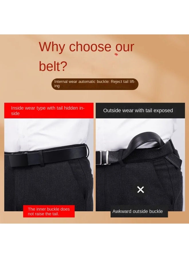 SAFIYA Qixi Festival Gift Men's Belt】genuine Leather Belt For Men, Light Luxury High-end Trousers Belt, Versatile And Stylish Gift For Present - Image 5