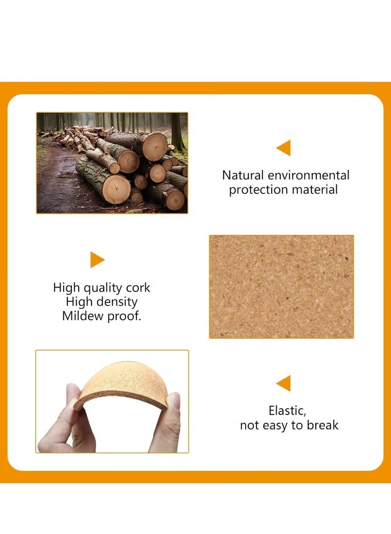 Hoasis 24 Pcs Cork Coasters for Drinks, Natural Bulk Cork Coasters Set, Heat Resistant and Absorbent Cup Coasters, Non-Slip Tabletop Protector, Blank DIY Coasters for Home Kitchen Coffee Table, 9cm Diameter - Image 3