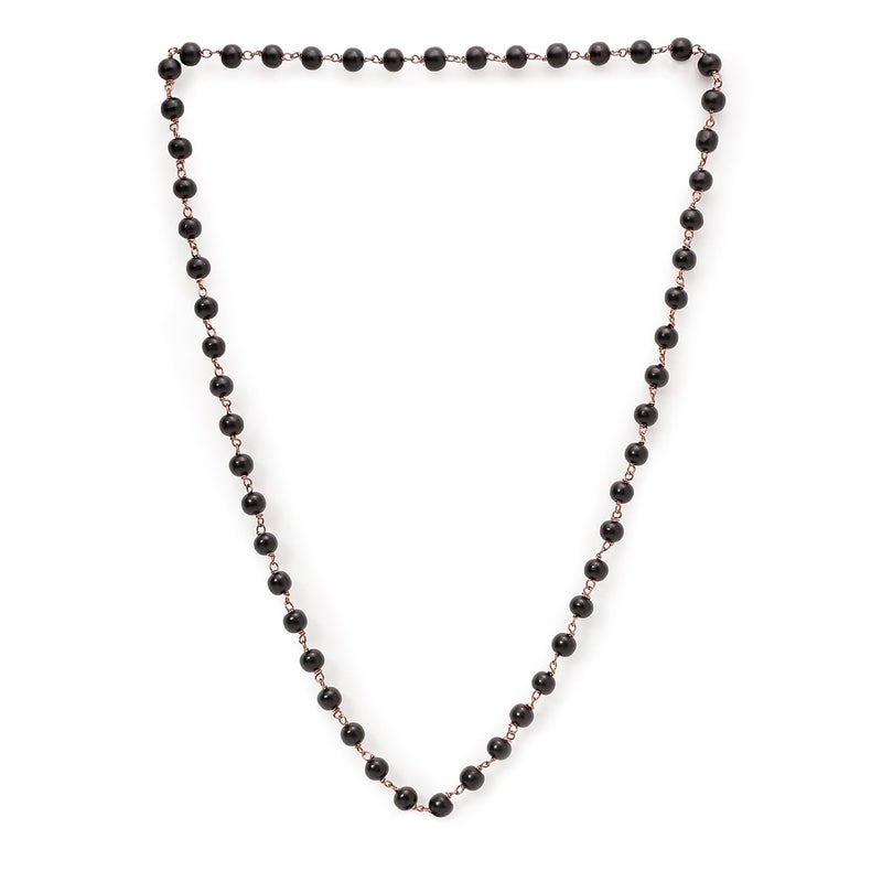 Divine Hindu Karungali Malai Copper Necklace - Authentic Black Ebony Wood with 54 Beads for Spiritual Energy and Protection - Image 1