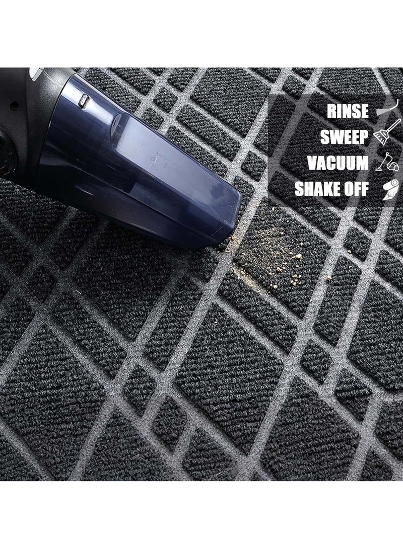 Anmi Super Absorbent Moistureproof Door Mat,Indoor and Outdoor Door Mat Home Front Door Mat, 75 x 45CM Front Welcome Mat Door Mat Suitable for Front Door, Yard, Corridor, Office (Black) - Image 5