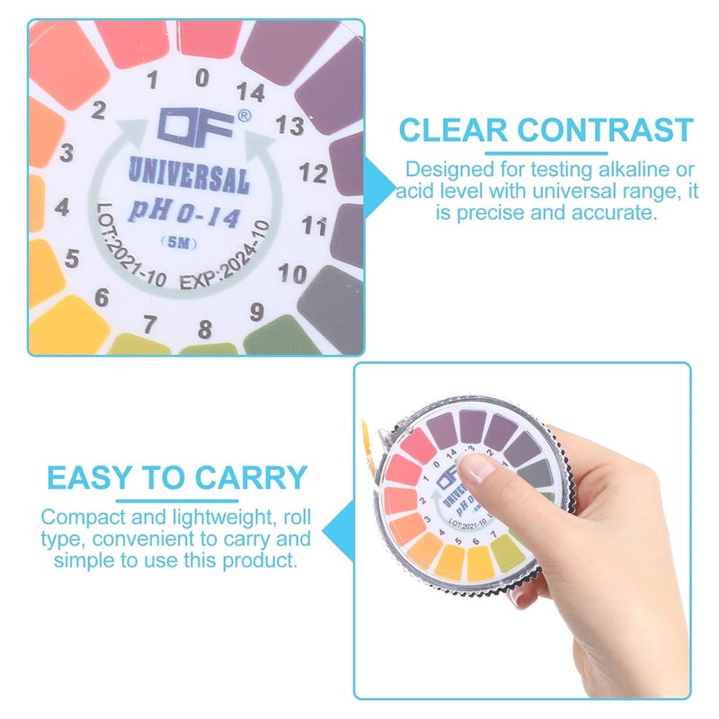 كلاراكو شرائط اختبار شاملة من كلاركو، لفة واحدة، ورق اختبار درجة الحموضة، ورق اختبار درجة الحموضة الحمضية، ورق اختبار القلوية الحمضية، أوراق الامتحانات، حمض-قاعدة - Image 3