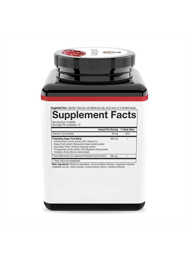 youtheory Resveratrol with Acerola, 290 Count (1 Bottle) - Image 3