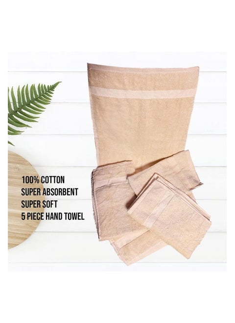 AZM 5 piece Set velour Hand Towel cotton Super soft luxury 380 GSM size Length 54 cm * Width 34 cm