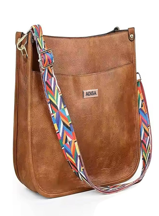 ADISA trendy hobo shoulder handbag for women and girls with crossbody sling belt (AD4082-BRO) - Image 1