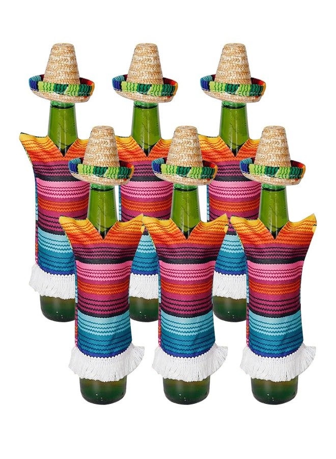 Crazy Night 12 Pcs Mini Sombrero Hats,Serapes for Bottles Mexican Decorations,Viva Hat Mexicanos for Fiesta Straw,Tiny Bottles,Wide Sombrero,For Cinco De Mayo Supplies,Mexico Party Favors Decoration - Image 1