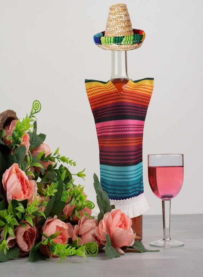Crazy Night 12 Pcs Mini Sombrero Hats,Serapes for Bottles Mexican Decorations,Viva Hat Mexicanos for Fiesta Straw,Tiny Bottles,Wide Sombrero,For Cinco De Mayo Supplies,Mexico Party Favors Decoration - Image 3