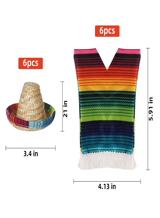 Crazy Night 12 Pcs Mini Sombrero Hats,Serapes for Bottles Mexican Decorations,Viva Hat Mexicanos for Fiesta Straw,Tiny Bottles,Wide Sombrero,For Cinco De Mayo Supplies,Mexico Party Favors Decoration - Image 2