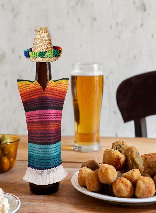 Crazy Night 12 Pcs Mini Sombrero Hats,Serapes for Bottles Mexican Decorations,Viva Hat Mexicanos for Fiesta Straw,Tiny Bottles,Wide Sombrero,For Cinco De Mayo Supplies,Mexico Party Favors Decoration - Image 4