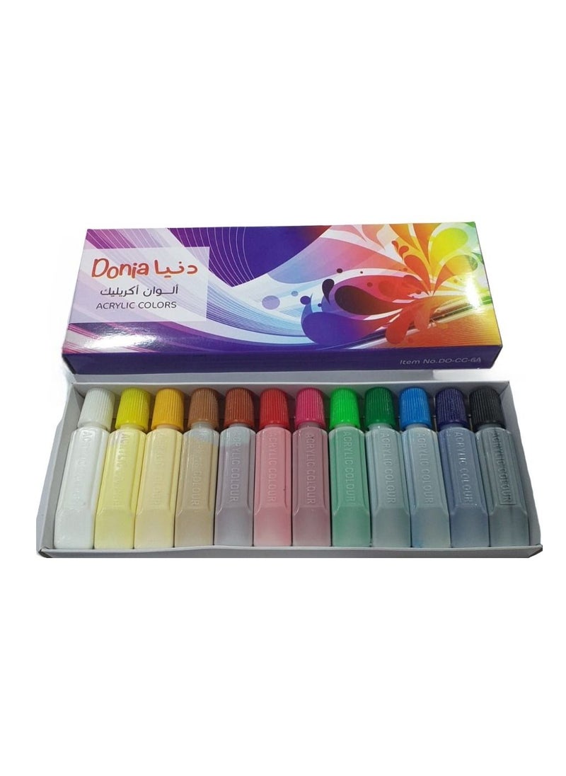 Donia 12-Piece Acrylic Colour Set  - Image 1