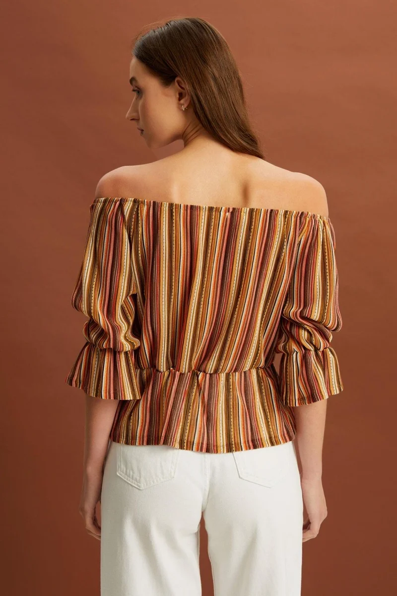 Alexander Gardi Carmen Collar Sleeve Detailed Blouse (B22-37900)