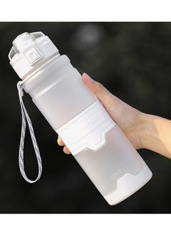 TYCOM Water Bottle 1L Leak Proof Drink Bottle BPA Free USA Tritan Material Gym Bottle with Protein Shaker Flip Top Lid  Removable Strainer for Fitness Cycling Gym Camping Outdoor Sports White.  - Image 1