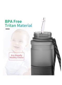 TYCOM Water Bottle 1L Leak Proof Drink Bottle BPA Free USA Tritan Material Gym Bottle with Protein Shaker Flip Top Lid  Removable Strainer for Fitness Cycling Gym Camping Outdoor Sports White.  - Image 5