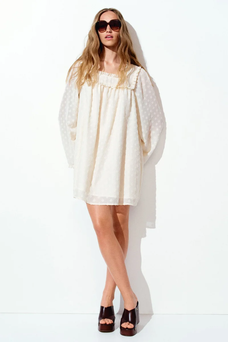 اتش اند ام فستان شفاف من نسيج بلومتي