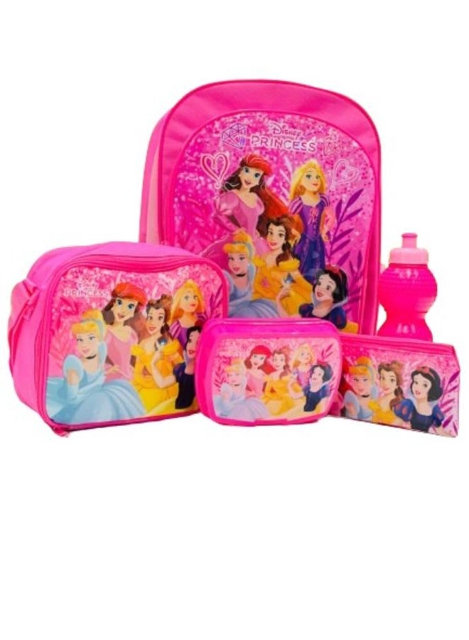 Disney Princess حقيبة ظهر ديزني برنسيس 5 في 1 - عبوة اقتصادية - مقاس 16 بوصة - Image 1