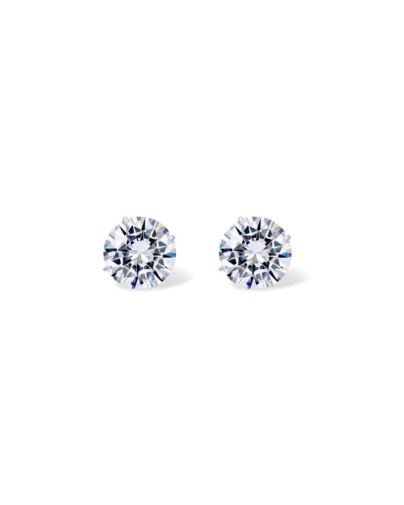PAVOI 14K Real White Gold Moissanite Stud Earrings for Women Men | 1 Carat Round Lab Created Moissanite Stone Solid Gold Stud Earrings | 5 Millimeters - Image 5