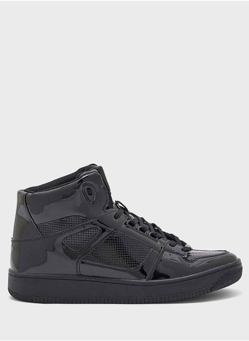 Seventy Five - Patent Perforated Streetwear High Top Sneakers - Image 1