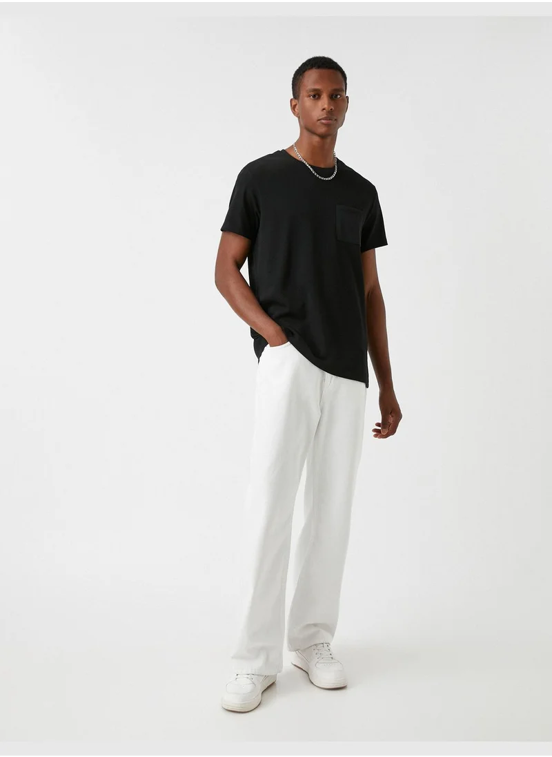 KOTON Basic T-Shirt Pocket Detailed