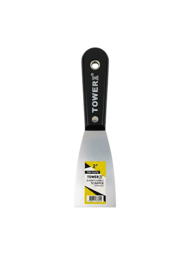 Hitex Tower Stainless Steel Scraper – Professional Flexible Putty Knife for Wall Repair, Paint Removal & Surface Cleaning-(2 INCH) - Image 1