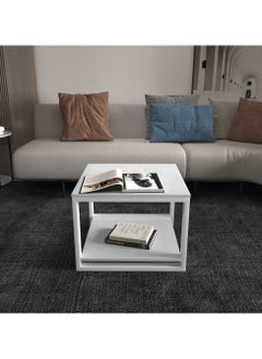 RIGID Two-Tier Coffee Table White 45x60x60cm  - Image 1