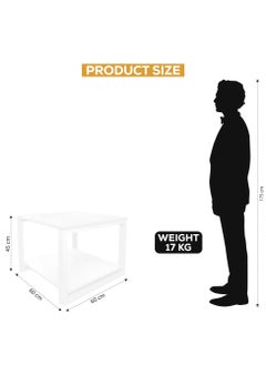 RIGID Two-Tier Coffee Table White 45x60x60cm  - Image 2