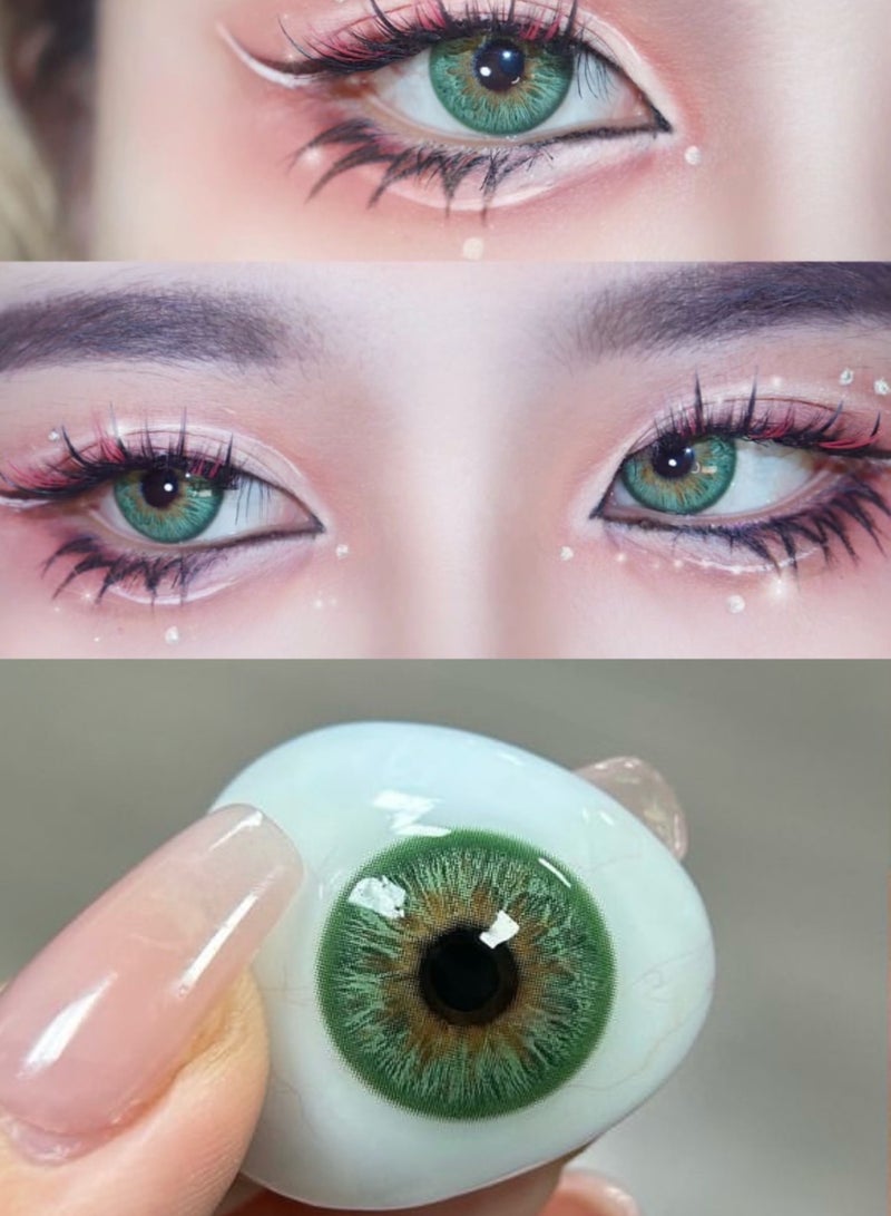 Unibling Green Snake Yearly Colored Unisex Cosmetic Contact Lenses, Enlargement Collection - Image 5