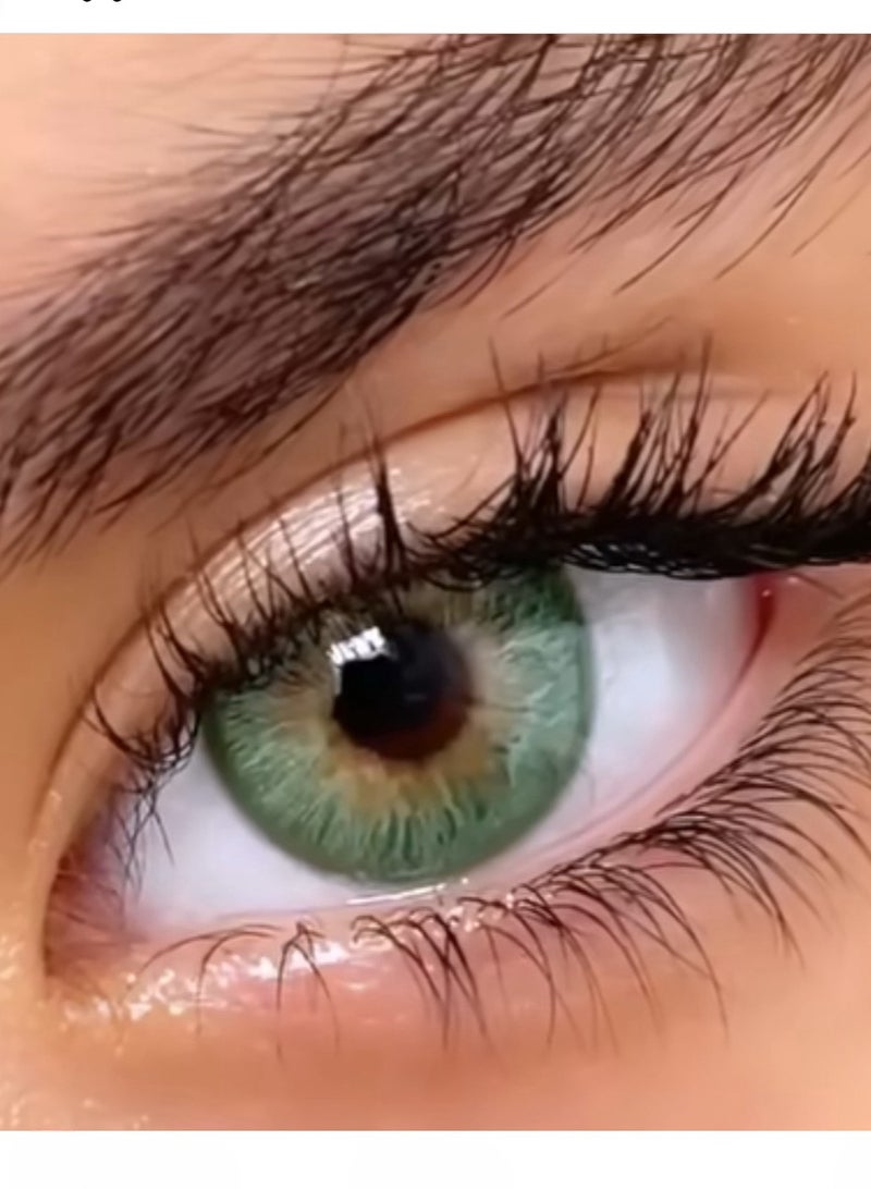 Unibling Green Snake Yearly Colored Unisex Cosmetic Contact Lenses, Enlargement Collection - Image 1