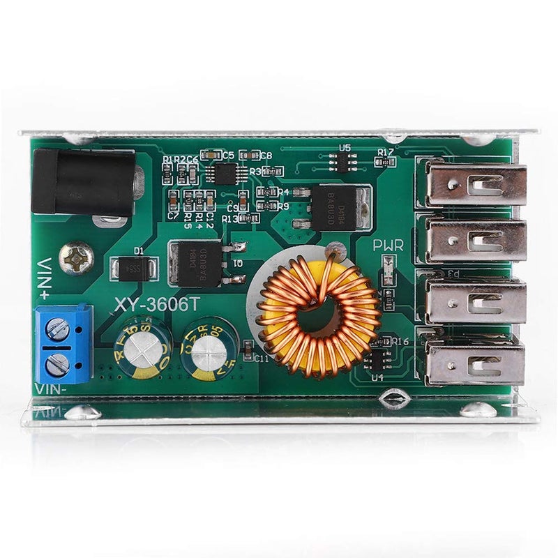 24V 12V to 5V 5A Step Down Converter with Aluminum Shell and 4 USB Outputs for DIY Projects - Image 4