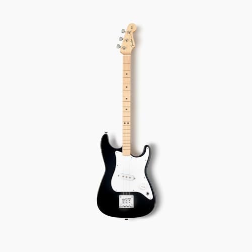 Loog Fender Loog Stratocaster 3String Electric Guitar for Kids Beginner Guitar Includes Chord Flash Cards Learning App Educational Booklet Picks and Stickers Black - Image 3