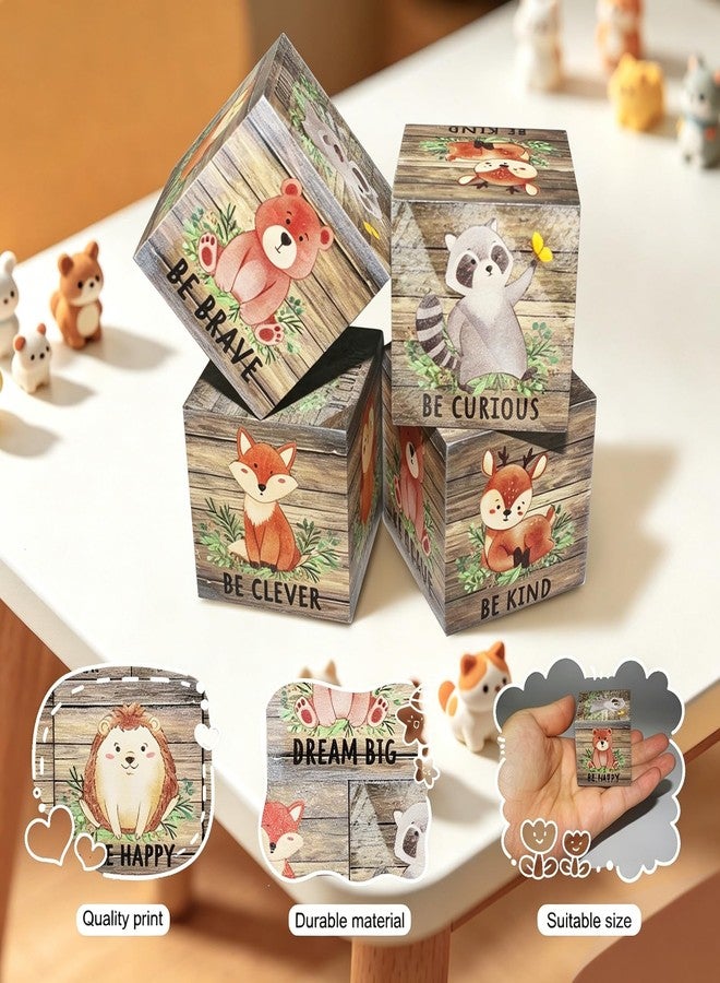 FQDGTFA Nursery Decor Animals Wall Decor Set of 6, Inspirational Woodland Nursery Decor Table Wooden Decorations, Animals Shelf Decoration for Bedroom Playroom Gifts, 1.6 Inch - Image 4
