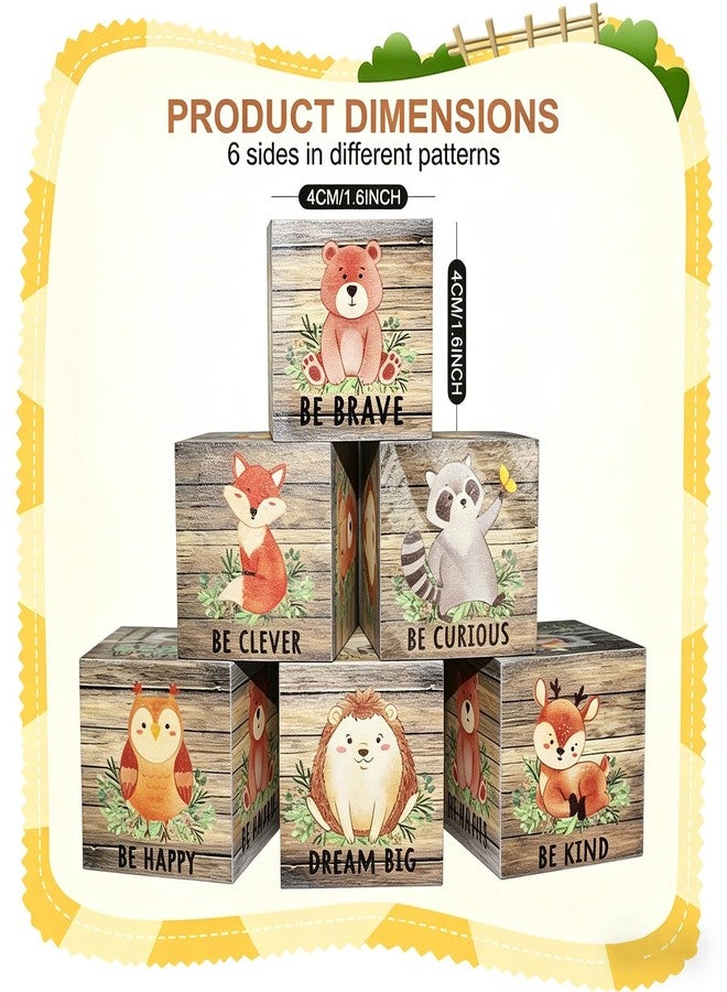 FQDGTFA Nursery Decor Animals Wall Decor Set of 6, Inspirational Woodland Nursery Decor Table Wooden Decorations, Animals Shelf Decoration for Bedroom Playroom Gifts, 1.6 Inch - Image 3