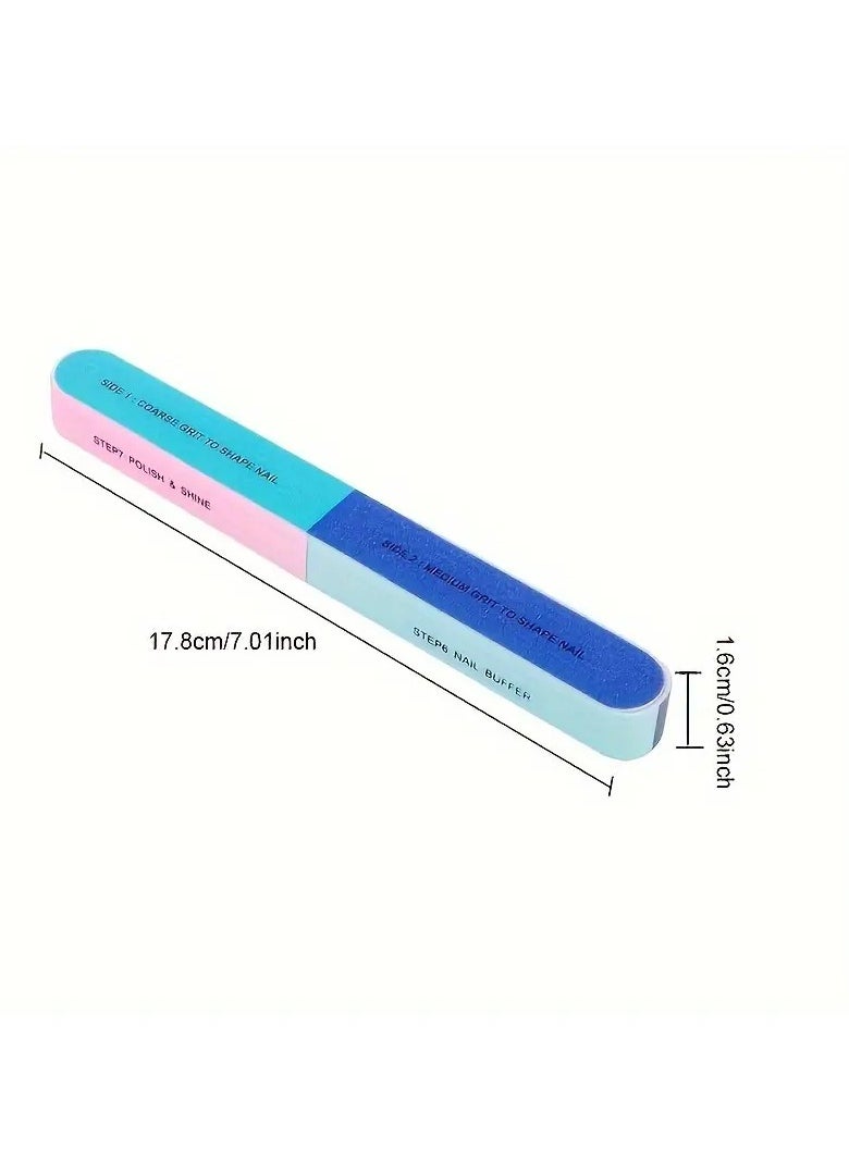 Goolsky - 7-Step EVA Nail File, 1pc Multifunctional Nail Polish Strip, Polishing & Shaping Manicure Tool, Durable Edging File For Nail Care, Colorful Nail Buffer - Image 1
