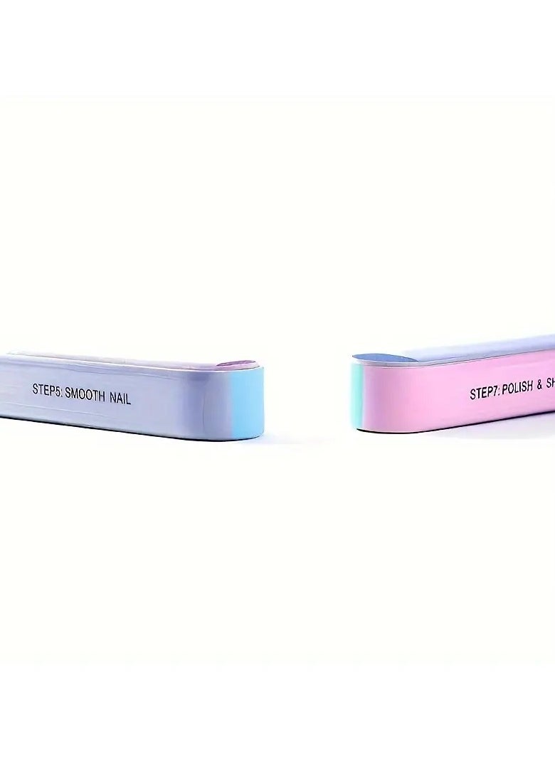 Goolsky - 7-Step EVA Nail File, 1pc Multifunctional Nail Polish Strip, Polishing & Shaping Manicure Tool, Durable Edging File For Nail Care, Colorful Nail Buffer - Image 1