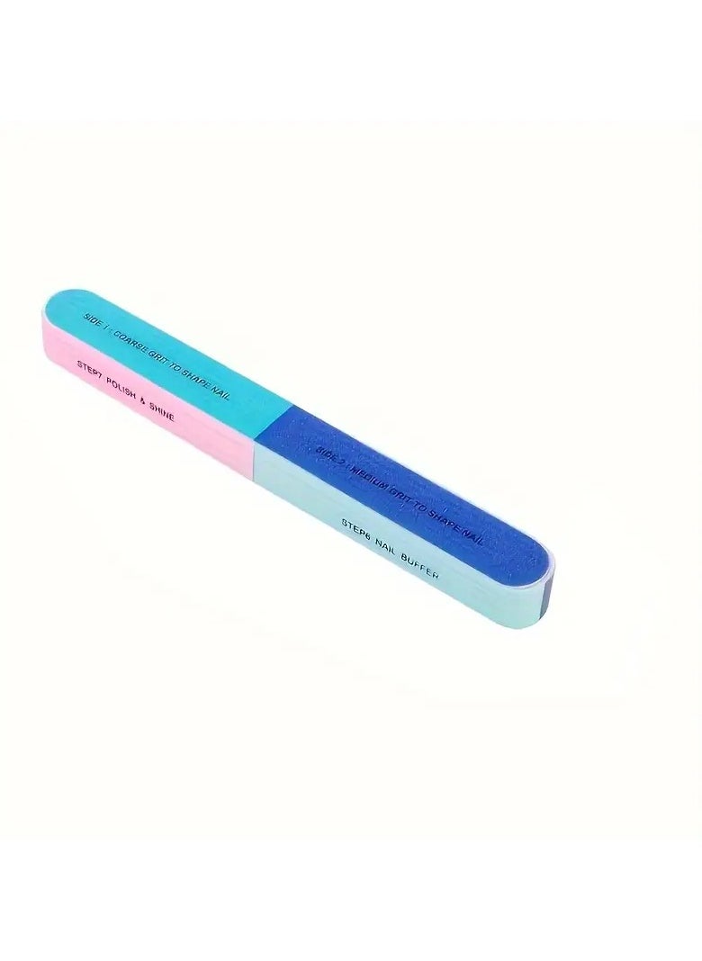 Goolsky - 7-Step EVA Nail File, 1pc Multifunctional Nail Polish Strip, Polishing & Shaping Manicure Tool, Durable Edging File For Nail Care, Colorful Nail Buffer - Image 1