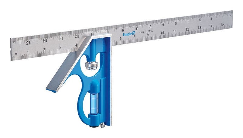 Empire Level E280 16Inch Heavy Duty Professional Combination Square wEtched Stainless Steel Blade and True BlueR Vial