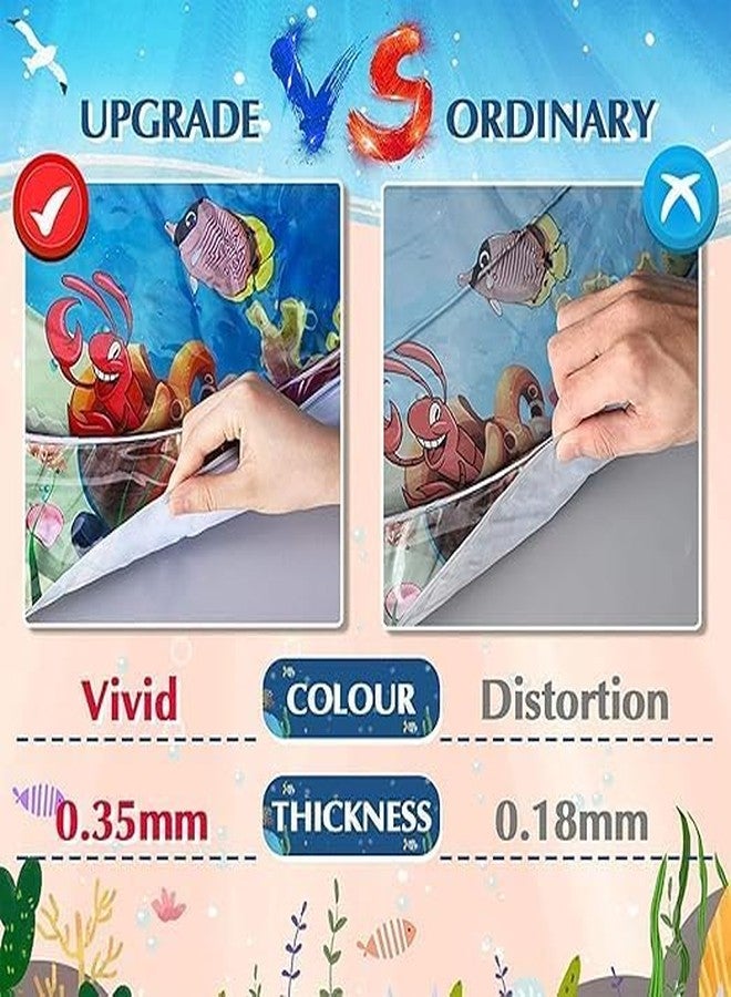 SIMESTICH بساط لعب مائي دائري قابل للنفخ للأطفال من سيمستيك - تصميم مستوحى من المحيط مع حيوانات بحرية - مركز أنشطة لوقت الاستلقاء على البطن للأطفال الرضع، بساط لعب مائي تفاعلي لتنمية الطفل، من 3 إلى 12 شهرًا - Image 5