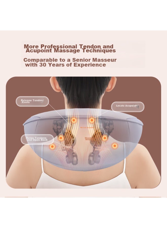 OGAWA Aojiahua Neck Massager, Home-use Neck And Shoulder Massager, Back And Waist Massager, Cervical Spine And Trapezius Massager, Birthday And Mother's Day Gift, 2608 Neck Beauty, Ice Mist Gray - Image 1