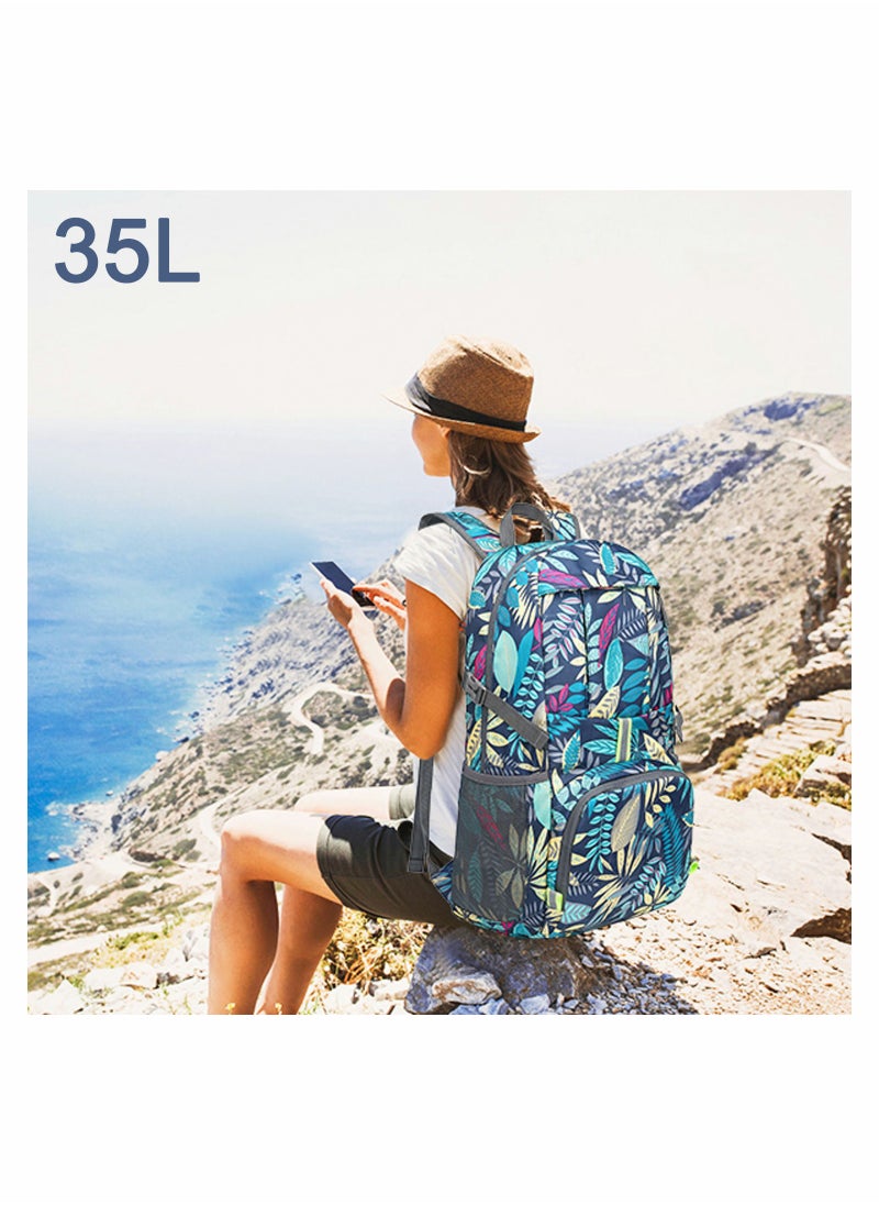 SYOSI - 35L Lightweight Hiking Backpack Camping Packable Waterproof Daypacks Rainforest Style Knapsack for Outdoor Travel Cycling School Men Women - Image 1