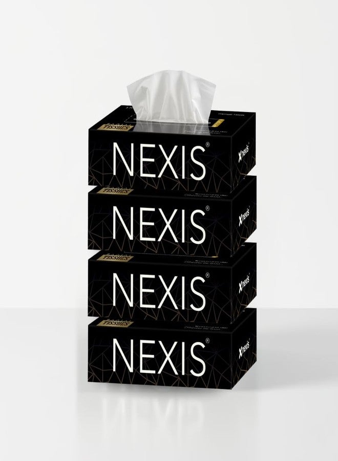 NEXIS 2-Ply Facial Tissue Paper Box || 800 Sheets || 100 Pulls x 4 Boxes || Car Tissue || Soft And Highly Absorbent || 100% Natural Virgin Fibre || BLACK - Image 1