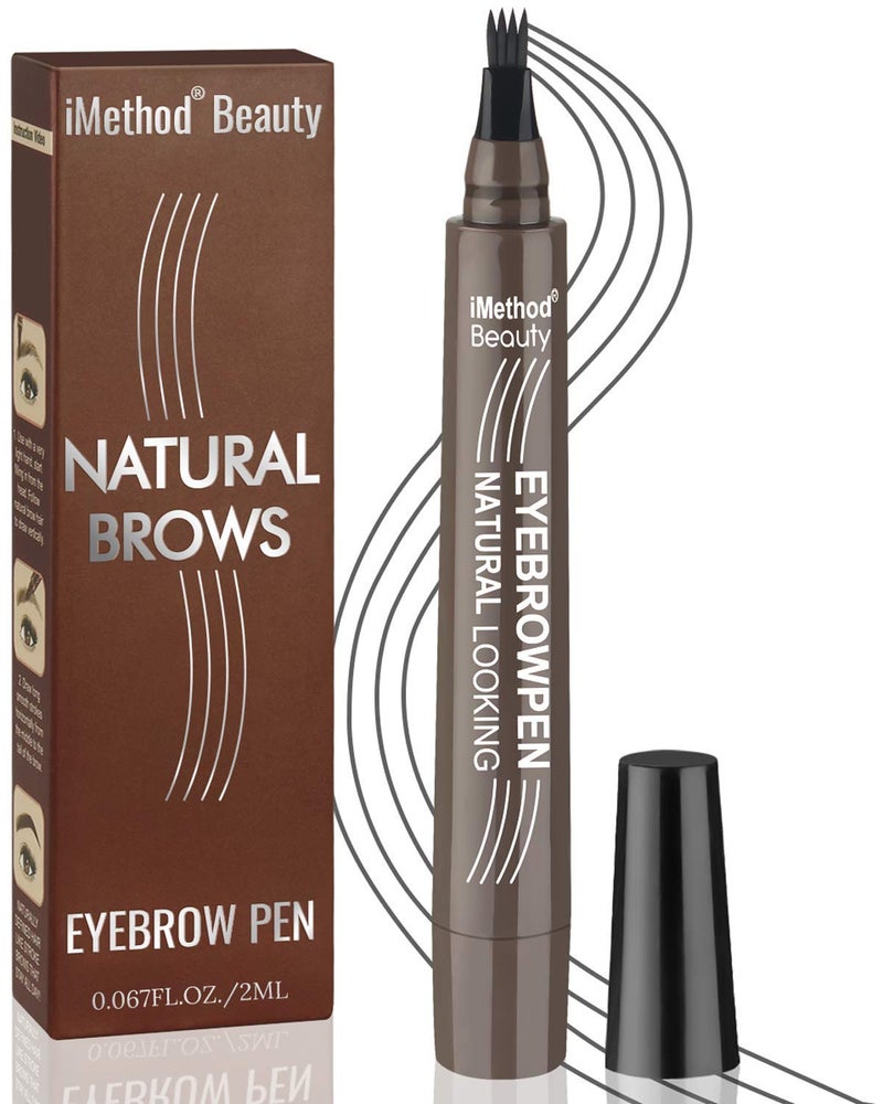 Eyebrow Pen - iMethod Upgrade Eyebrow TattooPen, Eyebrow Makeup, Long Lasting, Waterproof and Smudge-proof, Dark Grey